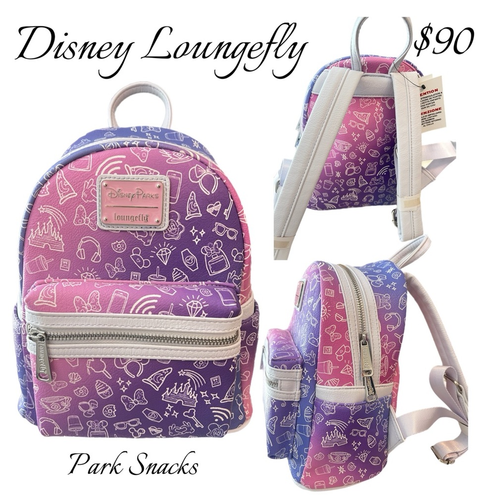 Loungefly Disney Purple and Pink Snack Backpack